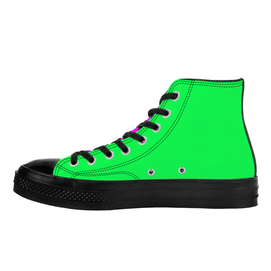 NASHVILLE BRAND NEON CONFUSED High Top Canvas Shoes - Black