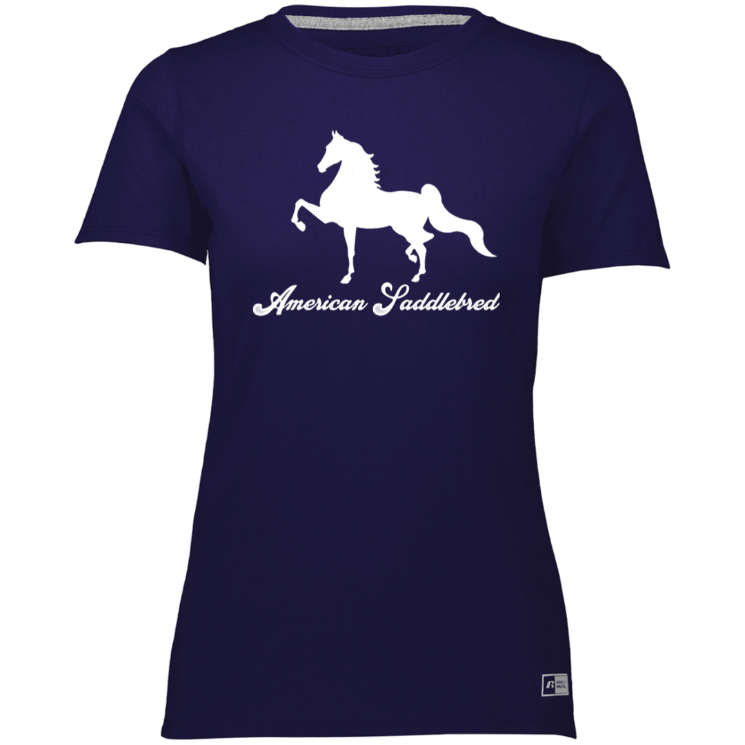 AMERICAN SADDLEBRED (DESIGN 1) WHITE 4HORSE 64STTX Ladies’ Essential Dri-Power Tee