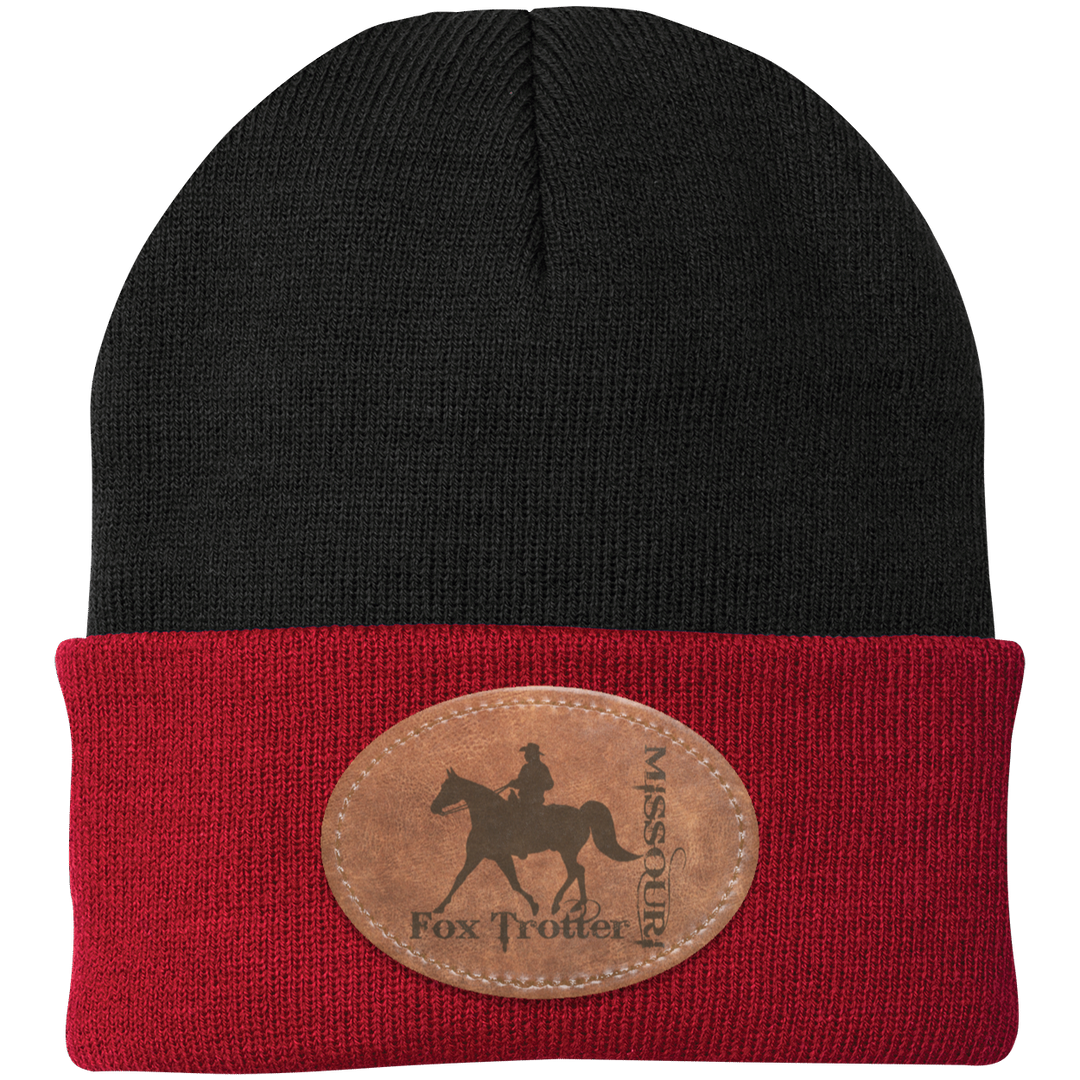 MISSOURI FOX TROTTER ON LEATHER CP90 Knit Cap - Patch
