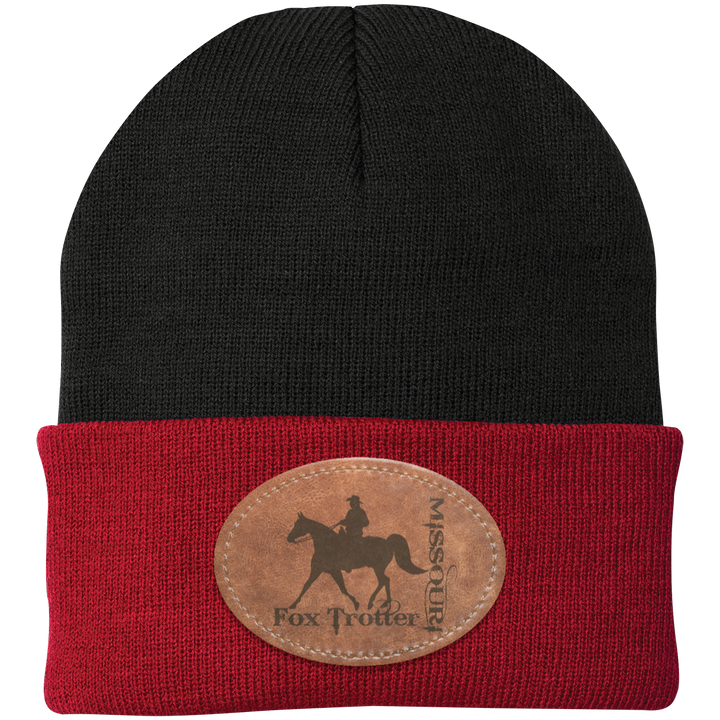 MISSOURI FOX TROTTER ON LEATHER CP90 Knit Cap - Patch