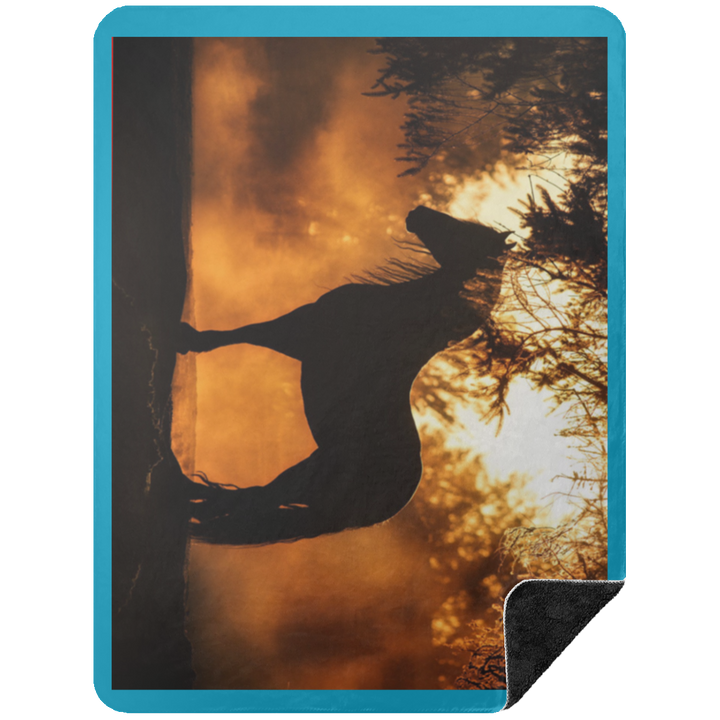 BLACK HORSE 1 BSHL Premium Black Sherpa Blanket 60x80