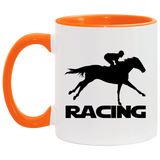RACING (BLACK) 4HORSE AM11OZ 11 oz. Accent Mug