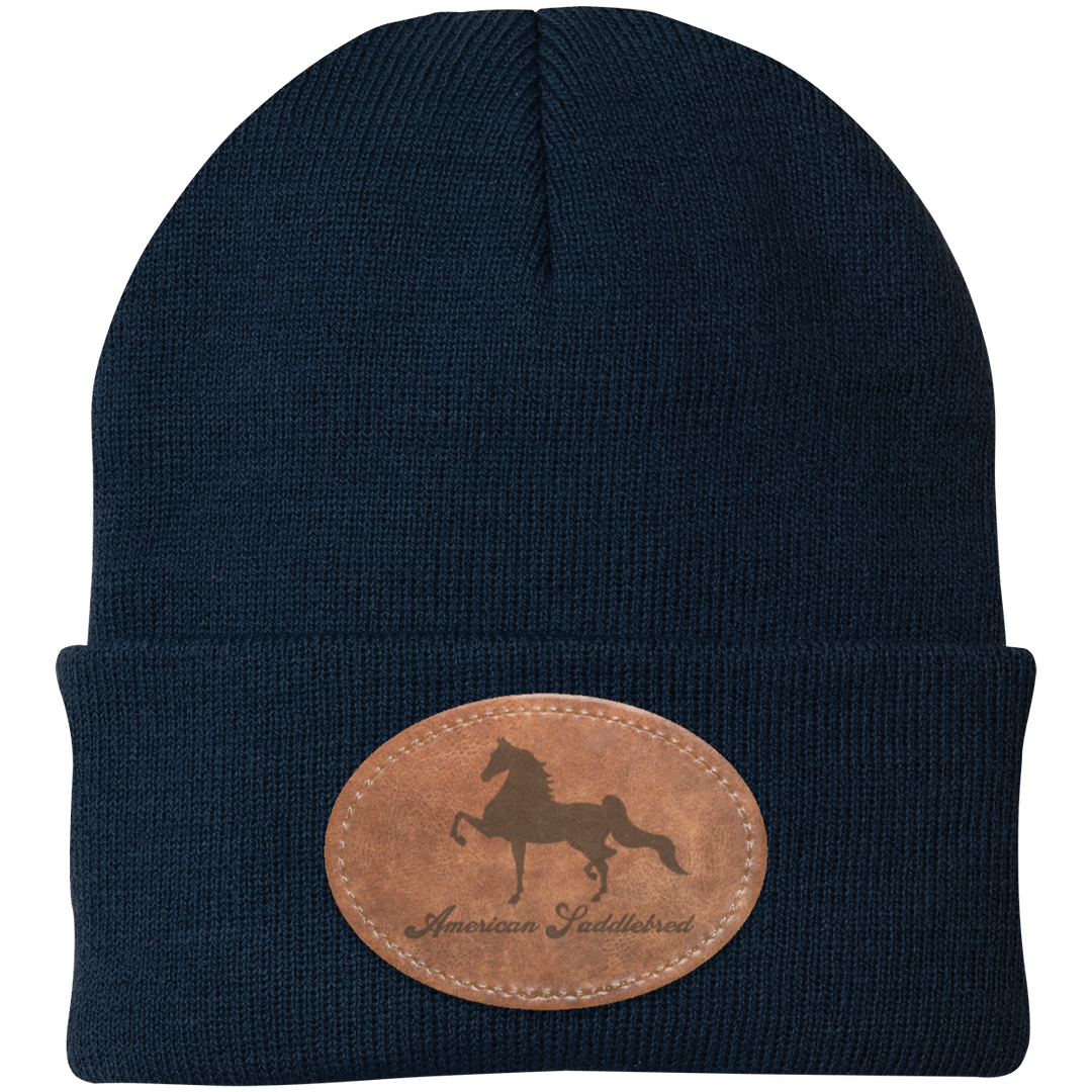 AMERICAN SADDLEBRED ON LEATHER CP90 Knit Cap - Patch