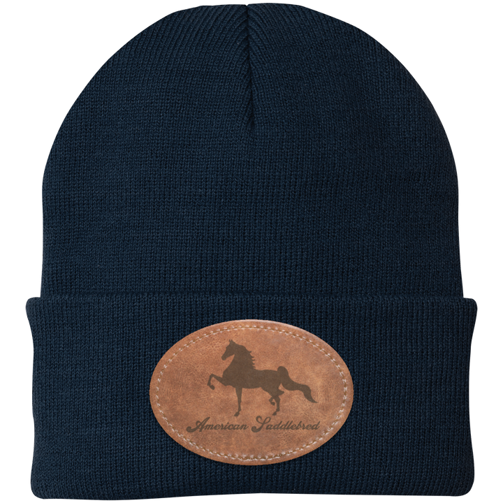AMERICAN SADDLEBRED ON LEATHER CP90 Knit Cap - Patch