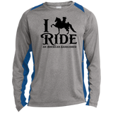 I RIDE AN AMERICAN SADDLEBRED ST361LS Long Sleeve Heather Colorblock Performance Tee