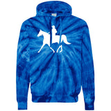 Missouri Fox Trotter WITH MALE RIDER WHITE CD877 Unisex Tie-Dyed Pullover Hoodie