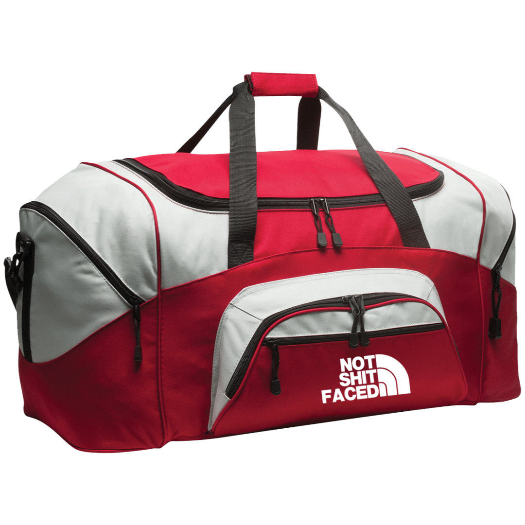 NOT SHIT FACED (WHITE) BG99 Colorblock Sport Duffel