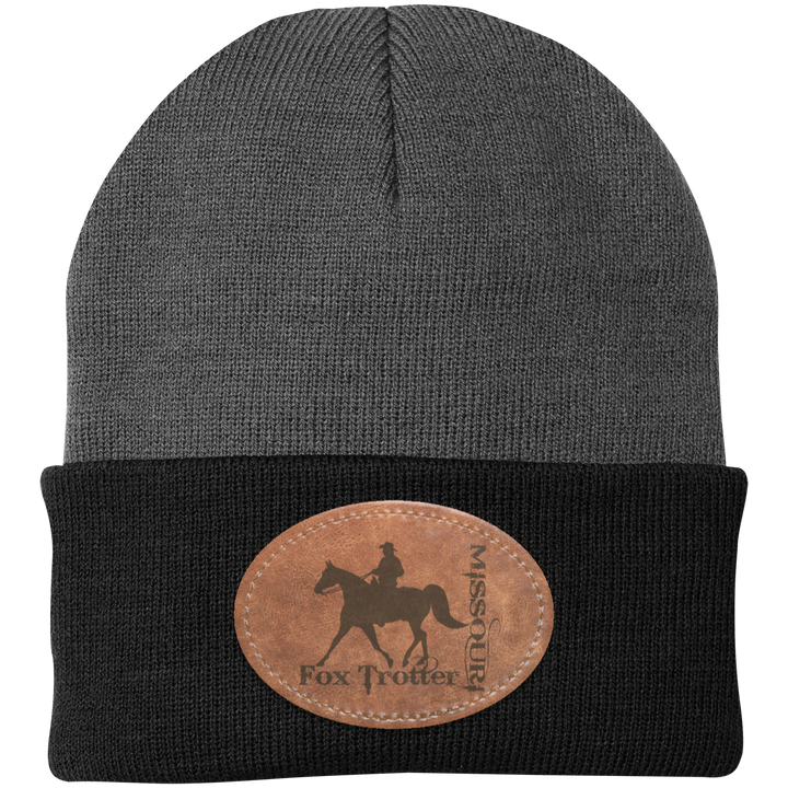 MISSOURI FOX TROTTER ON LEATHER CP90 Knit Cap - Patch