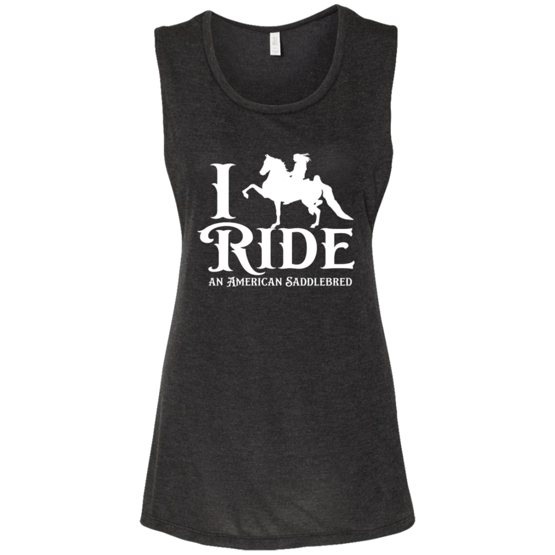 I RIDE AN AMERICAN SADDLEBRED (WHITE) B8803 Ladies&