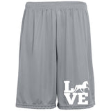 Love (TWH Pleasure) 1428 Moisture-Wicking Pocketed 9 inch Inseam Training Shorts
