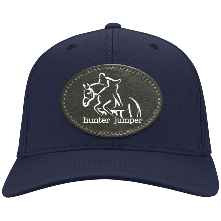 HUNTER JUMPER BLACK LEATHER CP80 Twill Cap - Patch