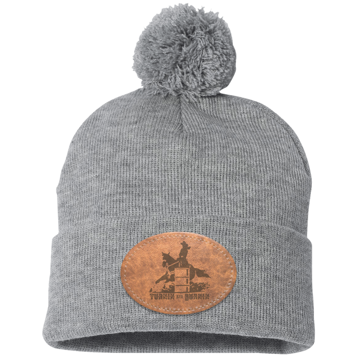TURNIN AND BURNIN ON LEATHER SP15 Pom Pom Knit Cap - Patch
