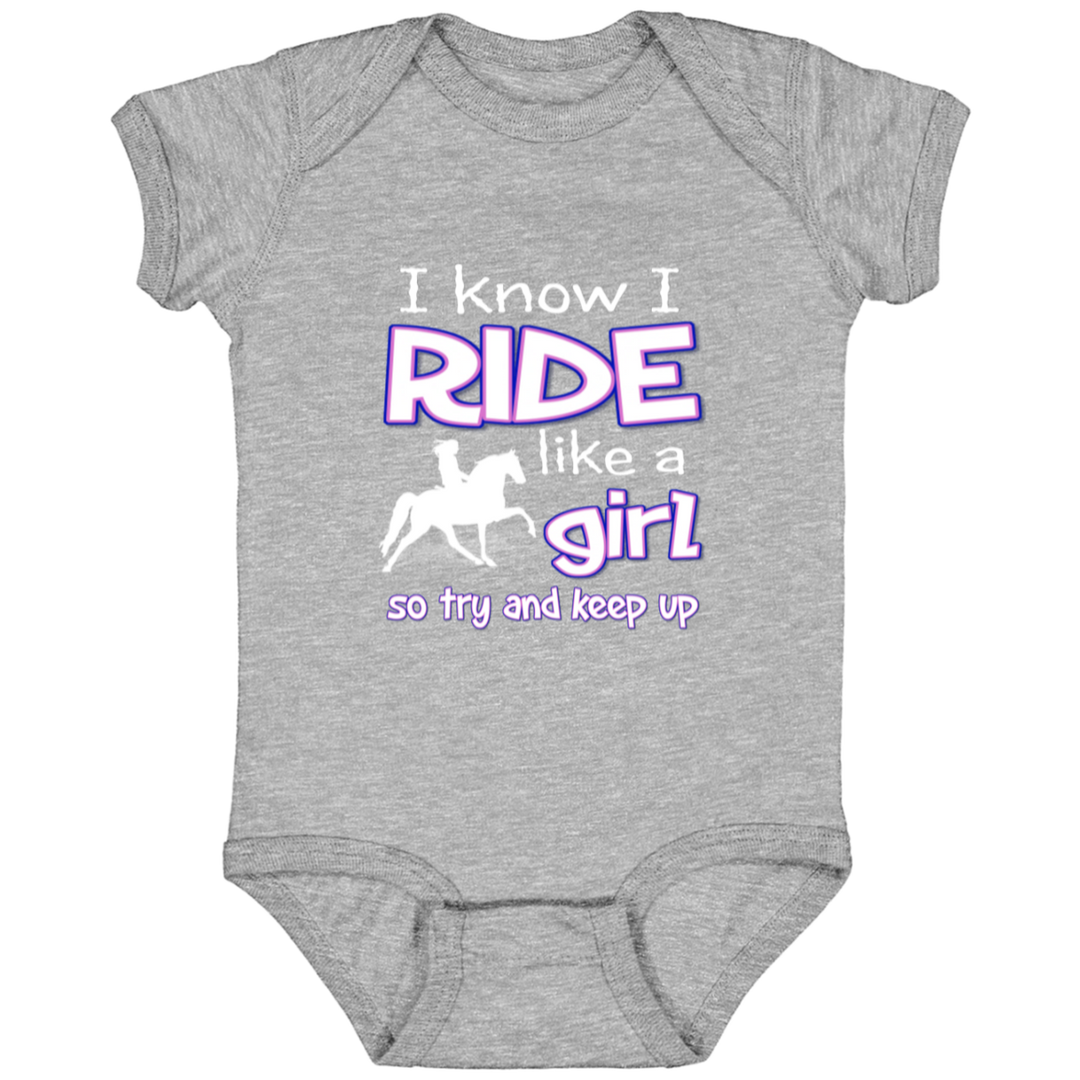 I RIDE LIKE A GIRL (TWH PLEASURE) 4424 Infant Fine Jersey Bodysuit