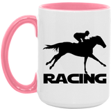 RACING (BLACK) 4HORSE AM15OZ 15oz. Accent Mug