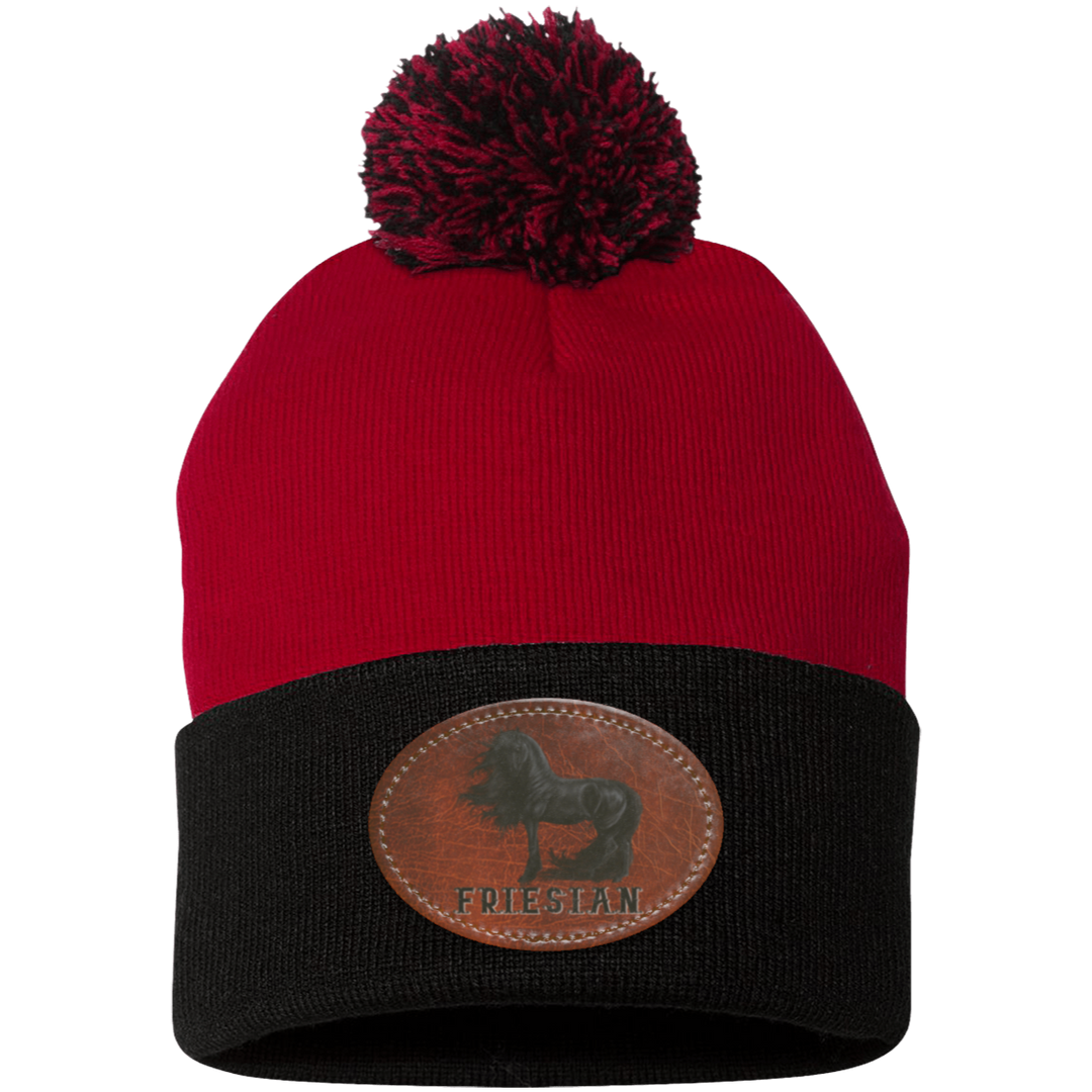 FRIESIAN ON LEATHER SP15 Pom Pom Knit Cap - Patch
