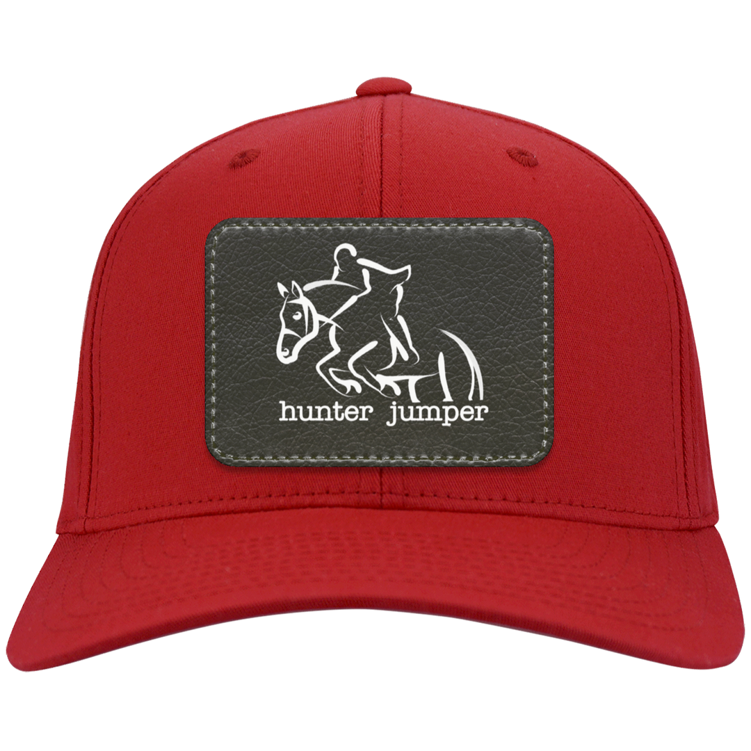 HUNTER JUMPER BLACK LEATHER CP80 Twill Cap - Patch