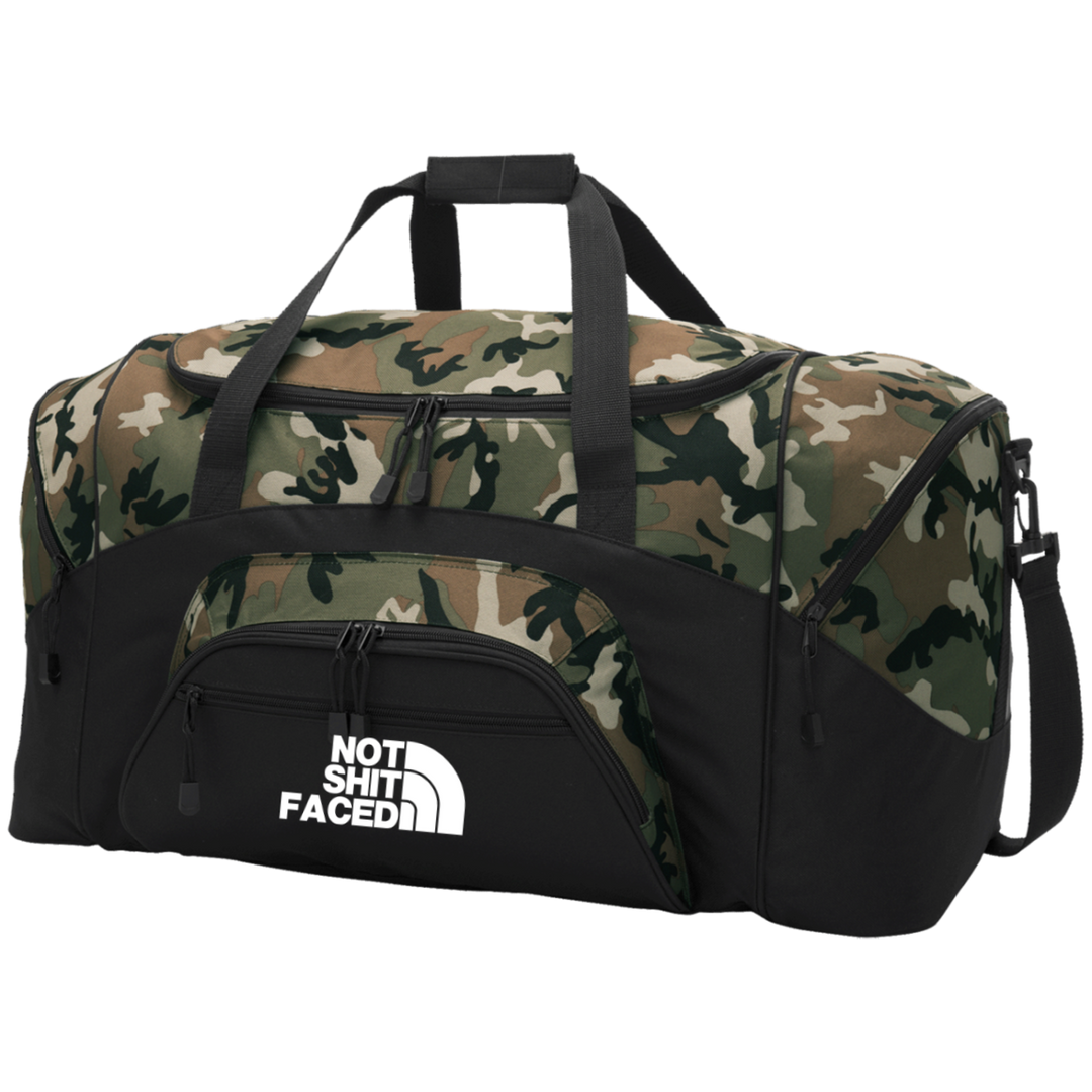 NOT SHIT FACED (WHITE) BG99 Colorblock Sport Duffel