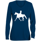 Missouri Fox Trotter LADY FINAL ART WHITE 1788 Ladies' Moisture-Wicking Long Sleeve V-Neck Tee