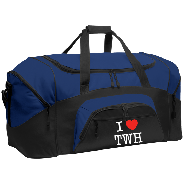 I LOVE TWH WHITE BG99 Colorblock Sport Duffel