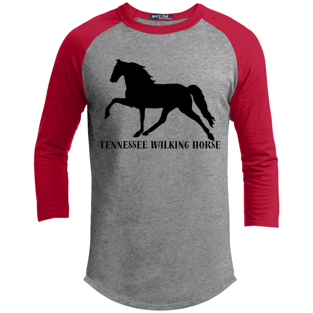 Tennessee Walker (black) 4HORSE YT200 Youth 3/4 Raglan Sleeve Shirt