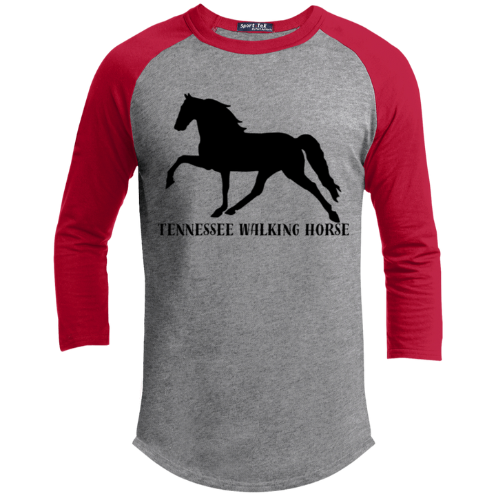 Tennessee Walker (black) 4HORSE YT200 Youth 3/4 Raglan Sleeve Shirt