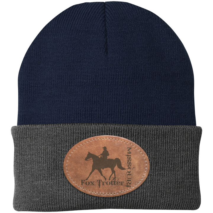 MISSOURI FOX TROTTER ON LEATHER CP90 Knit Cap - Patch