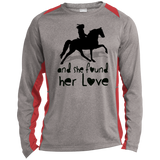 SHE FOUND HER LOVE (TWH pleasure)Bblack art ST361LS Long Sleeve Heather Colorblock Performance Tee