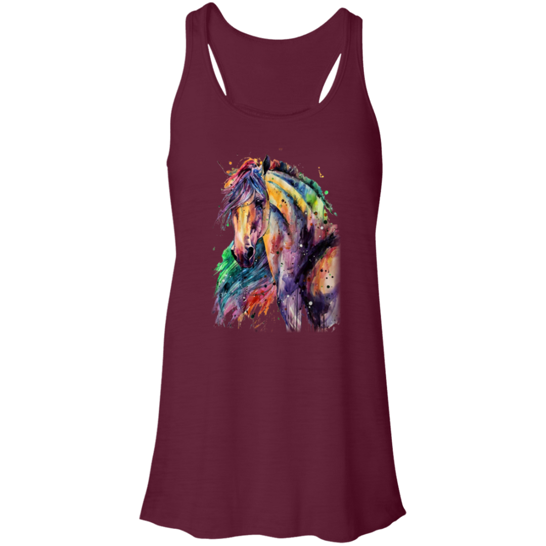 EQUINE ABSTRACT 1 4HORSE B8800 Flowy Racerback Tank