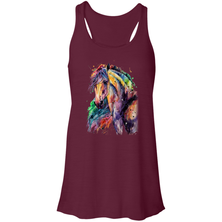 EQUINE ABSTRACT 1 4HORSE B8800 Flowy Racerback Tank