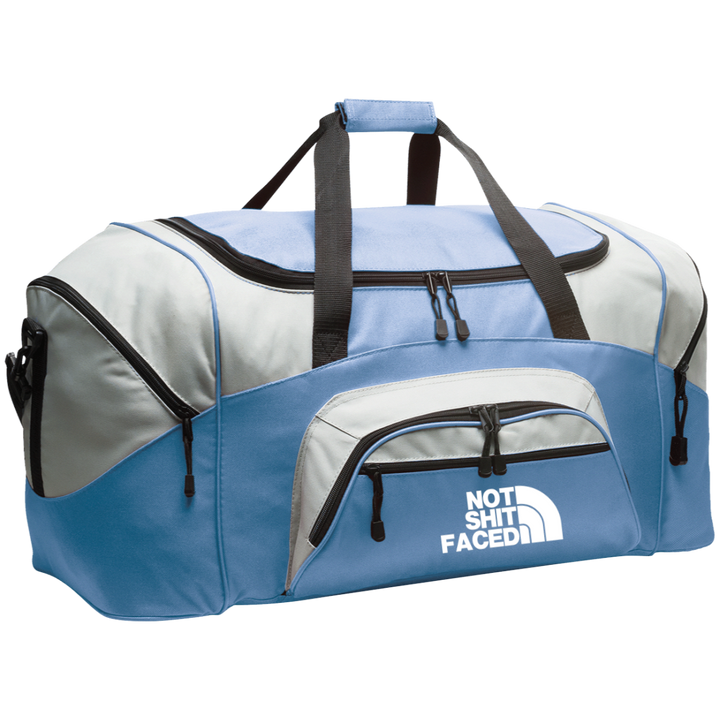 NOT SHIT FACED (WHITE) BG99 Colorblock Sport Duffel