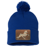 TENNESSEE WALKING HORSE PERFORMANCE LEATHER BURBURY SP15 Pom Pom Knit Cap - Patch