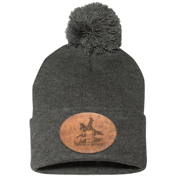TURNIN AND BURNIN ON LEATHER SP15 Pom Pom Knit Cap - Patch