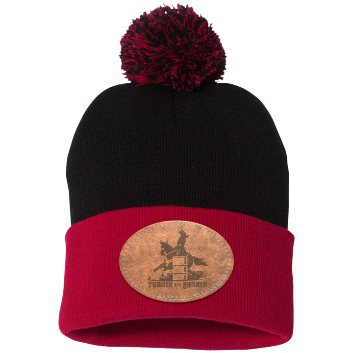 TURNIN AND BURNIN ON LEATHER SP15 Pom Pom Knit Cap - Patch