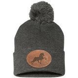 TENNESSEE WALKING HORSE PERFORMANCE LEATHER SP15 Pom Pom Knit Cap - Patch