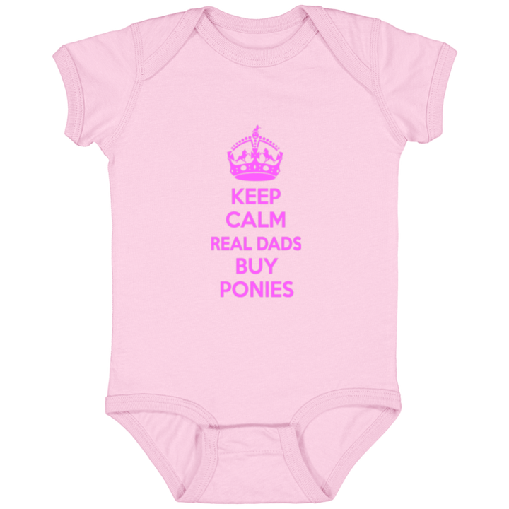 REAL DADS BUY PONIES (pink) 4424 Infant Fine Jersey Bodysuit