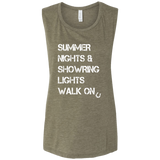 Summer Nights Showring Lights Walk On B8803 Ladies' Flowy Muscle Tank