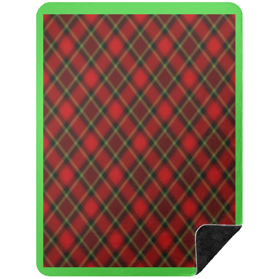 RED TARTAN BSHL Premium Black Sherpa Blanket 60x80