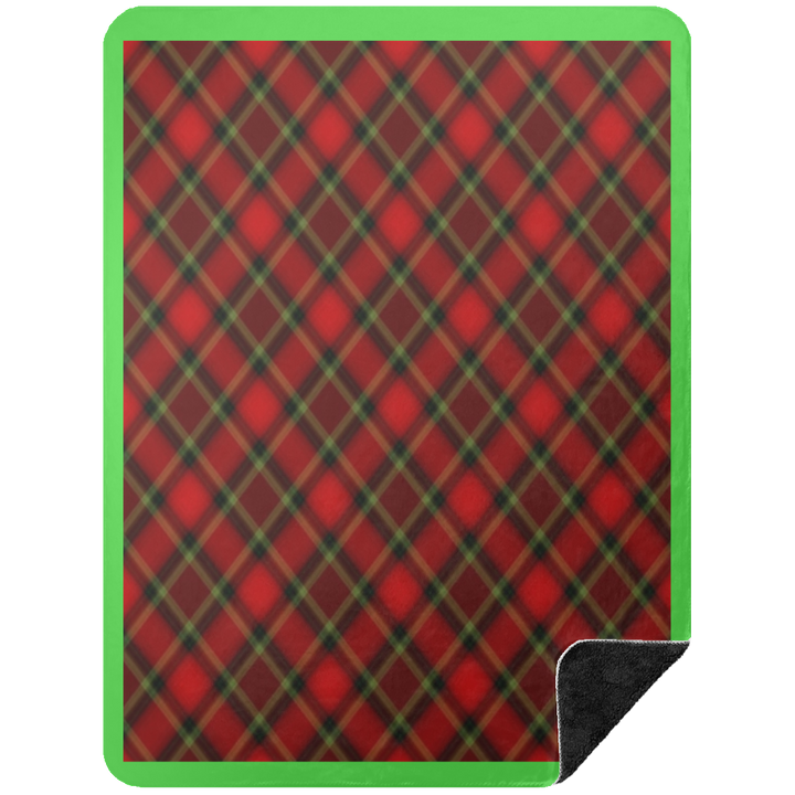 RED TARTAN BSHL Premium Black Sherpa Blanket 60x80