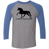 Tennessee Walker (black) 4HORSE NL6051 Tri-Blend 3/4 Sleeve Raglan T-Shirt