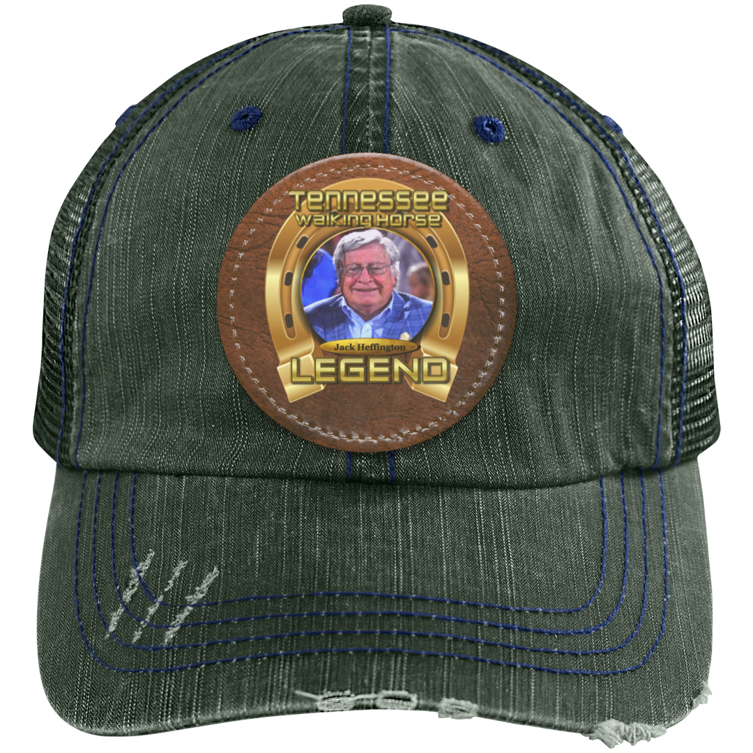 JACK HEFFINGTON (Legends Series) HAT 6990 Distressed Unstructured Trucker Cap - Patch