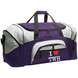 I LOVE TWH WHITE BG99 Colorblock Sport Duffel