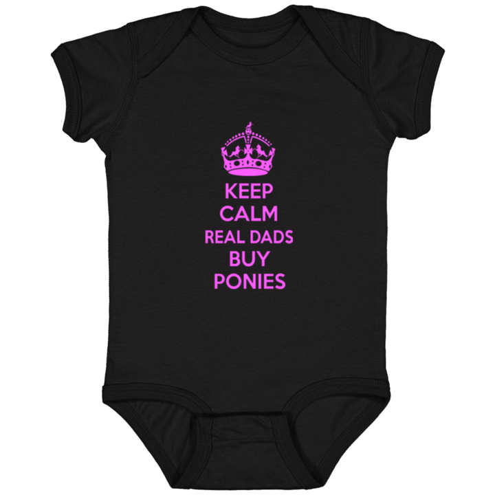 REAL DADS BUY PONIES (pink) 4424 Infant Fine Jersey Bodysuit