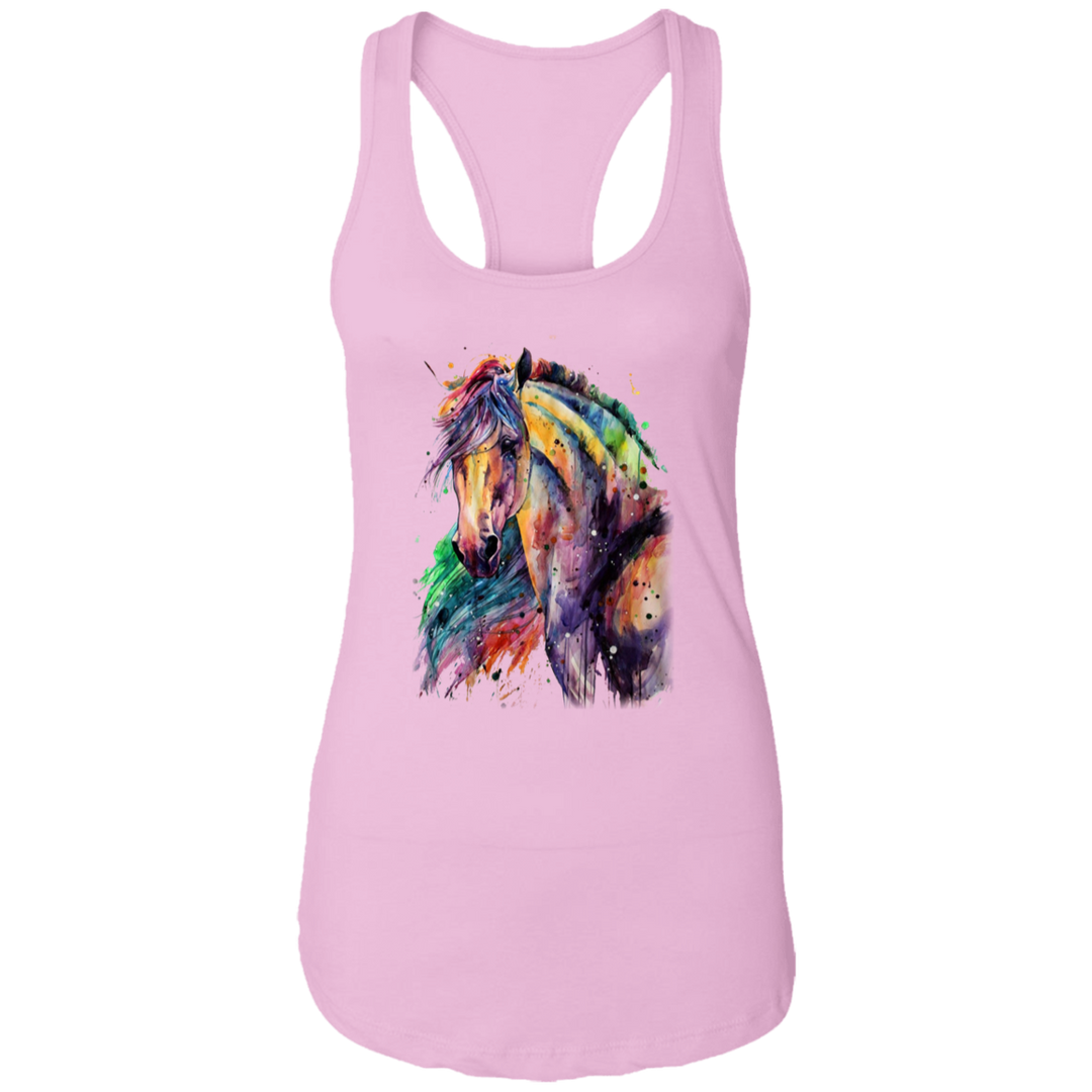 EQUINE ABSTRACT 1 4HORSE NL1533 Ladies Ideal Racerback Tank