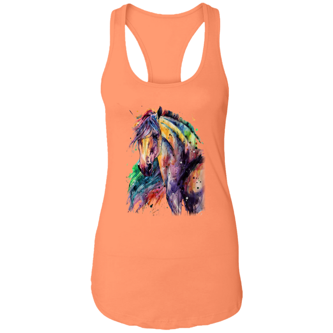 EQUINE ABSTRACT 1 4HORSE NL1533 Ladies Ideal Racerback Tank