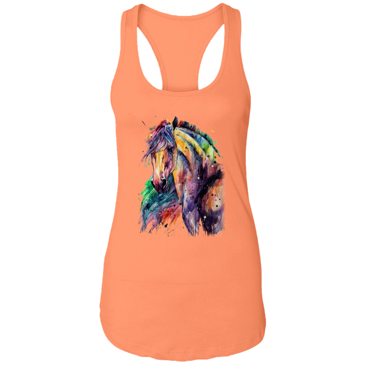 EQUINE ABSTRACT 1 4HORSE NL1533 Ladies Ideal Racerback Tank