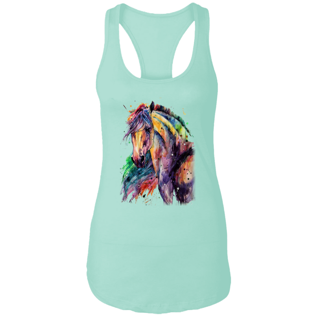 EQUINE ABSTRACT 1 4HORSE NL1533 Ladies Ideal Racerback Tank