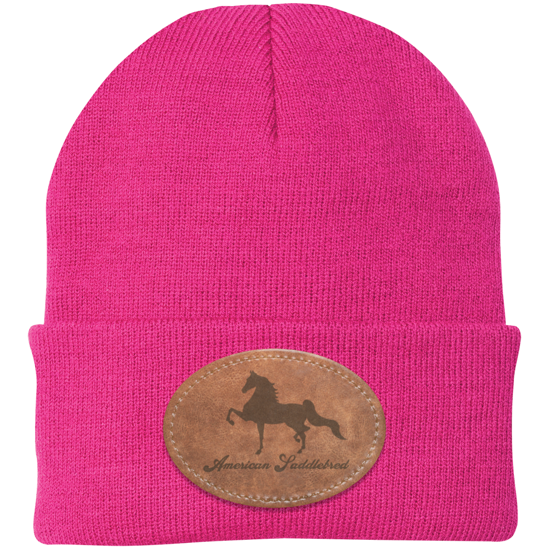 AMERICAN SADDLEBRED ON LEATHER CP90 Knit Cap - Patch