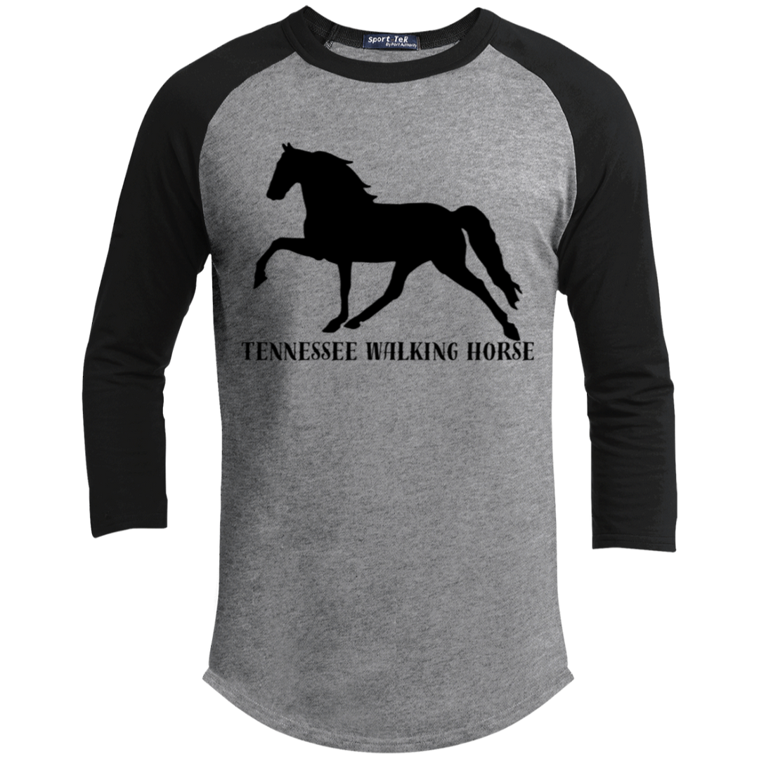 Tennessee Walker (black) 4HORSE YT200 Youth 3/4 Raglan Sleeve Shirt