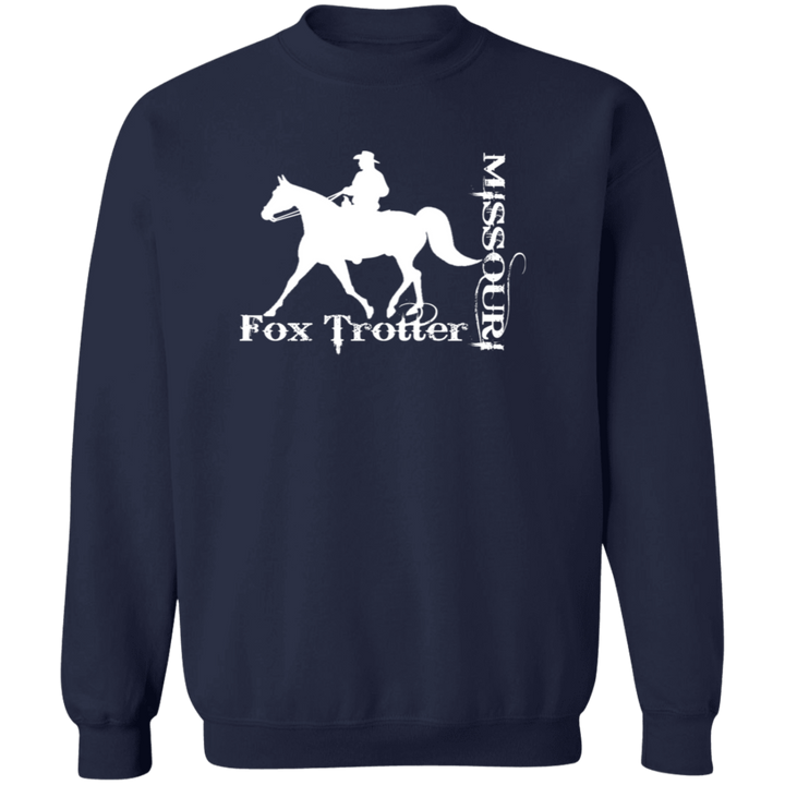 MISSOURI FOX TROTTER (white) 4HORSE G180 Crewneck Pullover Sweatshirt