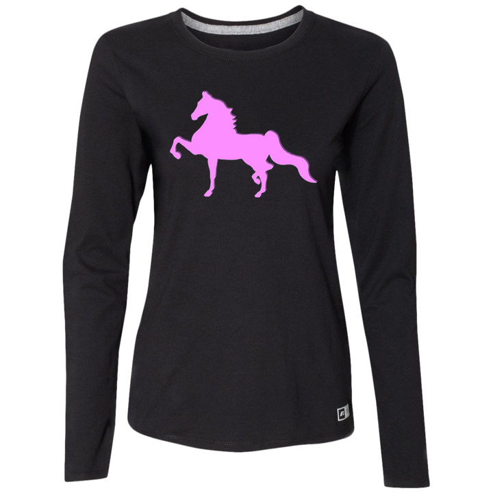 AMERICAN SADDLEBRED PINK 64LTTX Ladies’ Essential Dri-Power Long Sleeve Tee